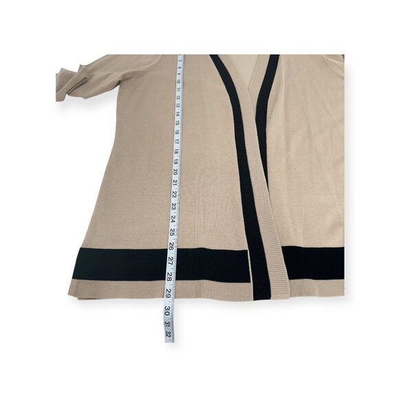 Sienna & Sage Womens Open Front Cardigan 2X Beige/Black Color Block Design ComfY - Picture 5 of 11